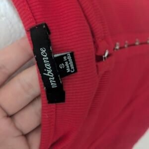 Ambiance Red Ribbed Top with Front Hardware